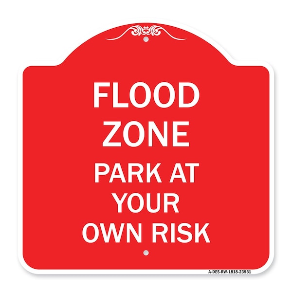 Signmission Designer Series Sign-Flood Zone, Red & White Aluminum Architectural Sign, 18" x 18", RW-1818-23951 A-DES-RW-1818-23951 - main